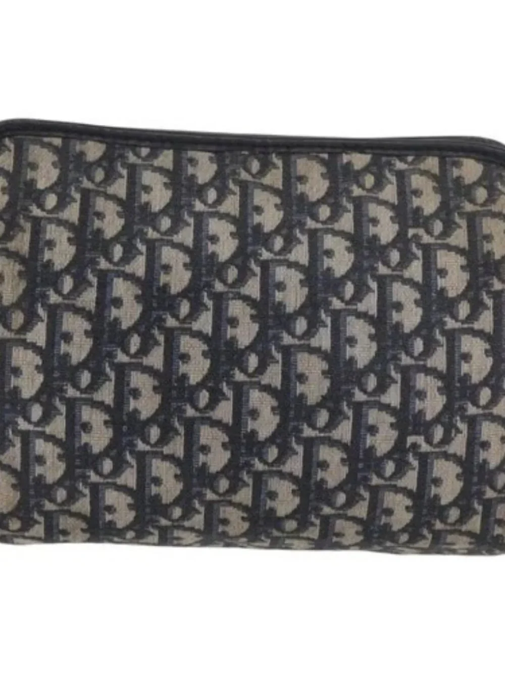 Christian Dior Trotter Canvas Clutch Bag Navy Auth 179986